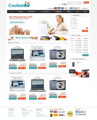 Coolestbid.com deal listing with reveal interface