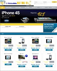 Only19euro.com auction page showing prize lots and bid entry